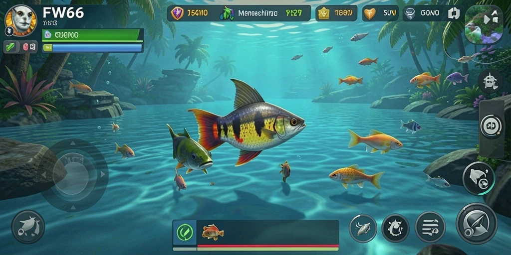 Tampilan gameplay FW66 yang menarik dan menantang dalam memancing.