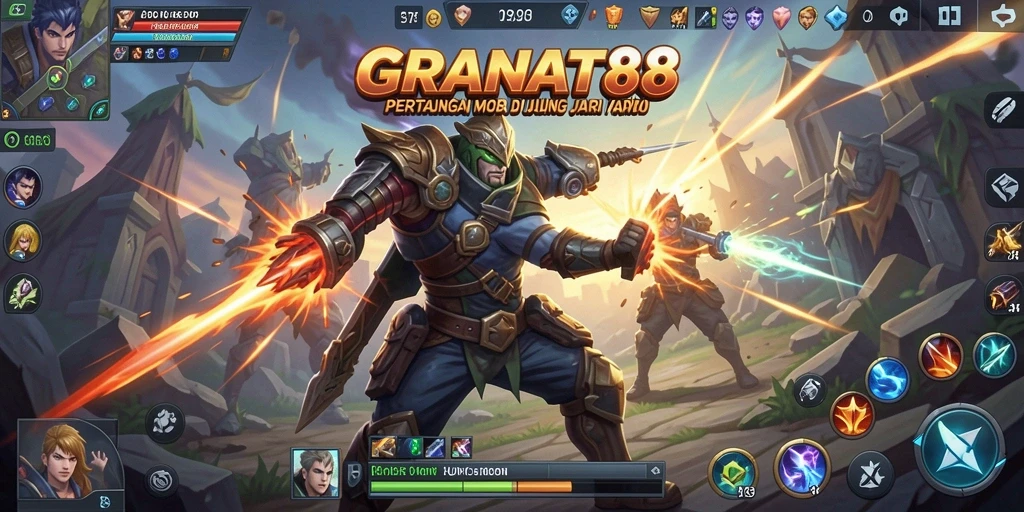 Tangkapan layar gameplay <strong>GRANAT88</strong> yang menunjukkan aksi seru dalam pertempuran tim.