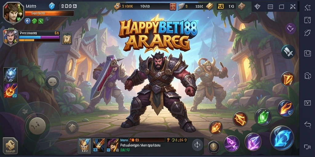 Screenshot menampilkan aksi seru dalam permainan ARPG HAPPYBET188.