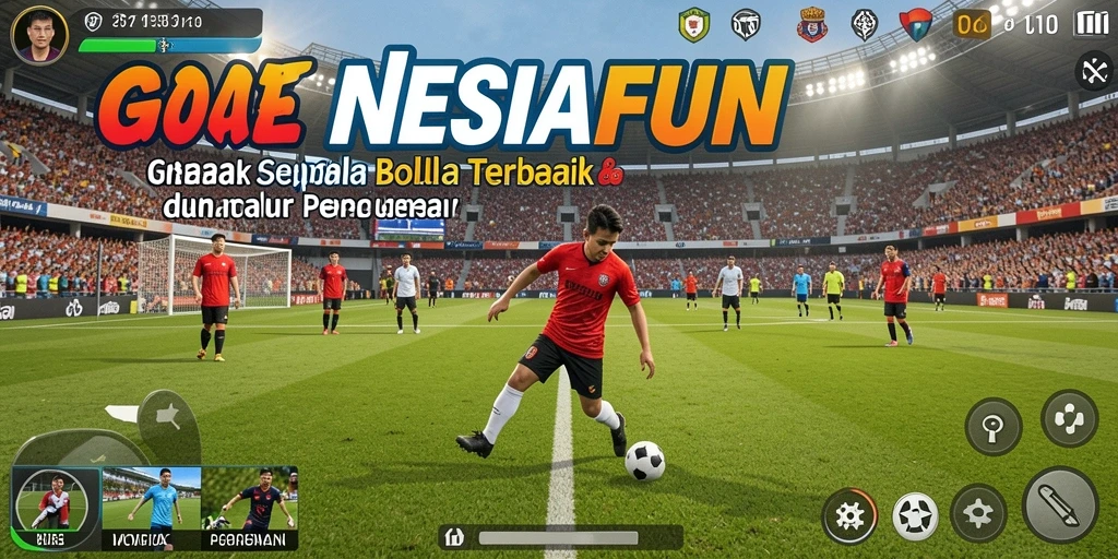 Menampilkan gameplay seru di lapangan sepak bola.