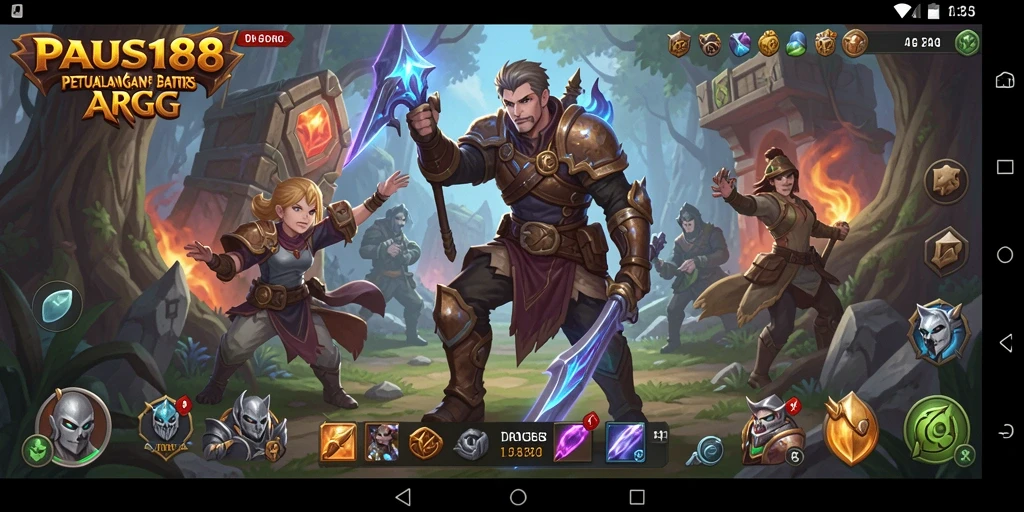 Gambaran mendebarkan dari gameplay ARPG PAUS188.